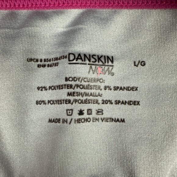 Danskin Now Womens Racerback Sports Bra Large Gray & Pink - Picture 3 of 3